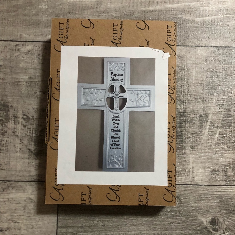 A Gift be Inspired Silver Baptism Blessing Cross New 57279BN Barnes Noble SMLTR